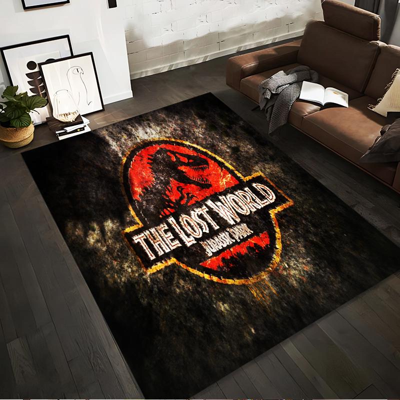 

Jurassic Park Rug with The Lost World Logo1Dinosaur Red Black Theme1Home Decor Carpet Suitable for use as an anti-slip1 for1room and bedroom sofas 40x60cm( 15x23in )