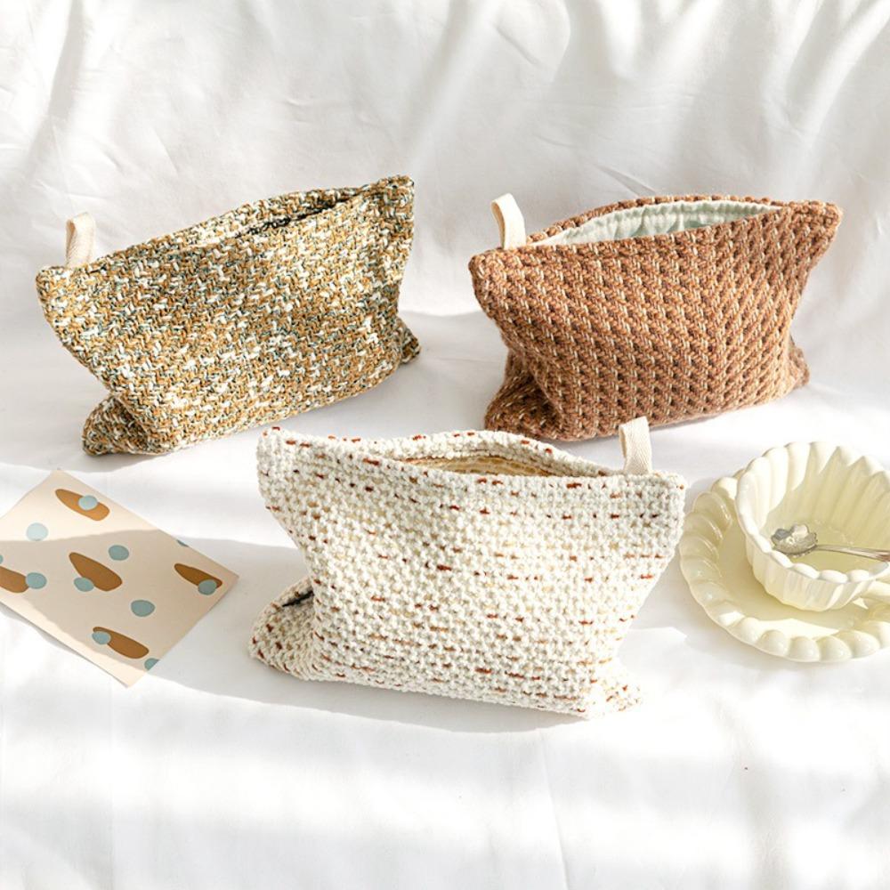 

Light Luxury Paper Towel Cover Soft Car Tissue Storage Bag Durable Tissue Bag Bedroom Style C