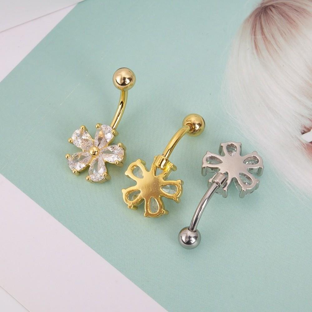 Stainless Steel Navel Ring Simple Body Piercing Jewelry Holiday Belly Button Rings  For Women