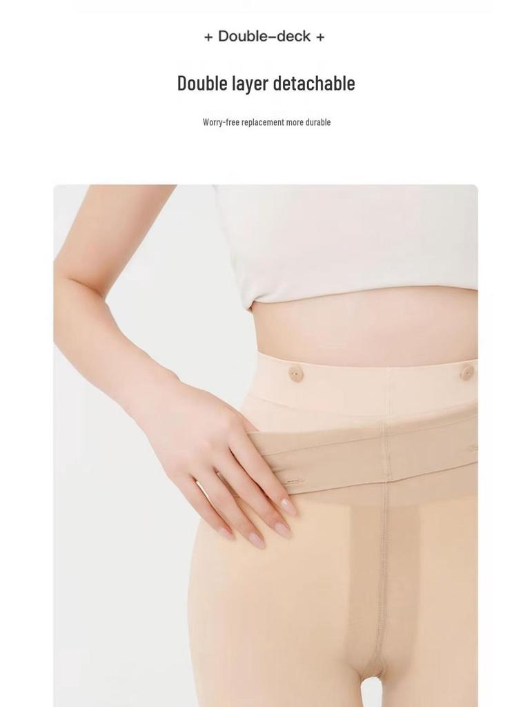 Double Layer Nude-Look Fleece-Lined Tights - Non-Slip, Warm, Thick Knit Leggings for Autumn/Winter