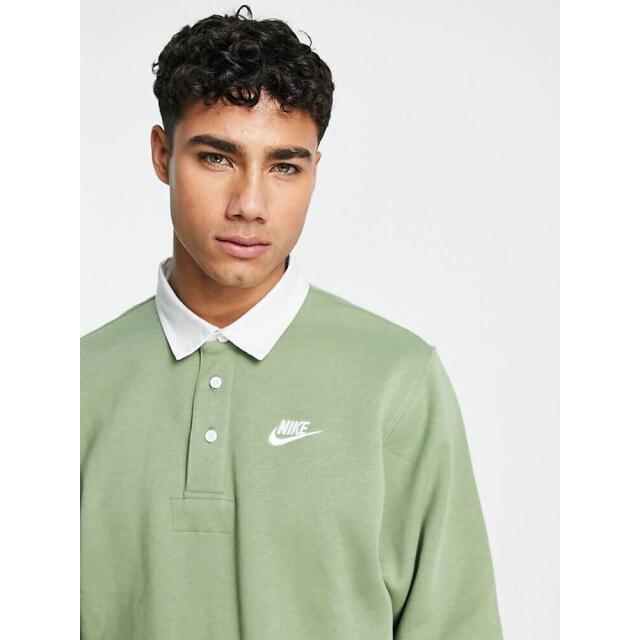 

Nike Club long sleeve polo top in green