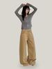 Women's 2026 Spring American Street Style Wide-Leg Balloon Jeans with Curved Drape