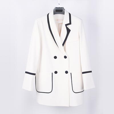 White Stitching Contrasting Blazer Women's Spring and Summer New Korean Style Loose Temperament Casual Small Suit