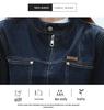 French-Style Distressed Stand Collar Zipper Motorcycle Denim Jacket