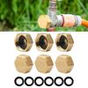 6 Pieces Brass Pipe Cap Hexagonal Threaded Fittings for Garden Hose and Plumbing Pipes 1 2 3 8 3 4 Inch Compatible