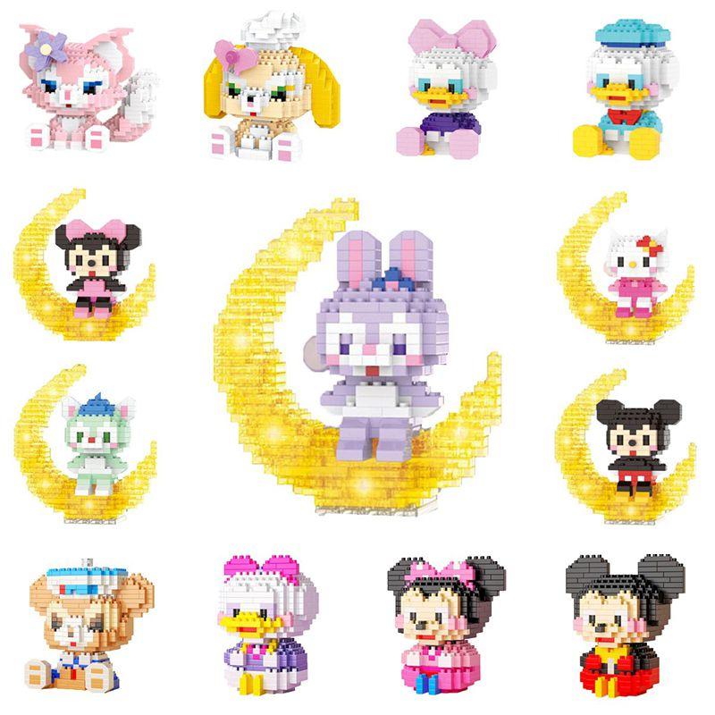 Disney Mickey Minnie Goofy Cartoon Building Blocks For Kids' Intelligence Development