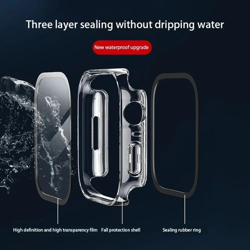 Electroplating Screen Protector for Apple Watch Cover 46 42 45 41 44 40mm  Waterproof Case+Glass for iWatch 11 10 9 8 7 6 5 4 SE