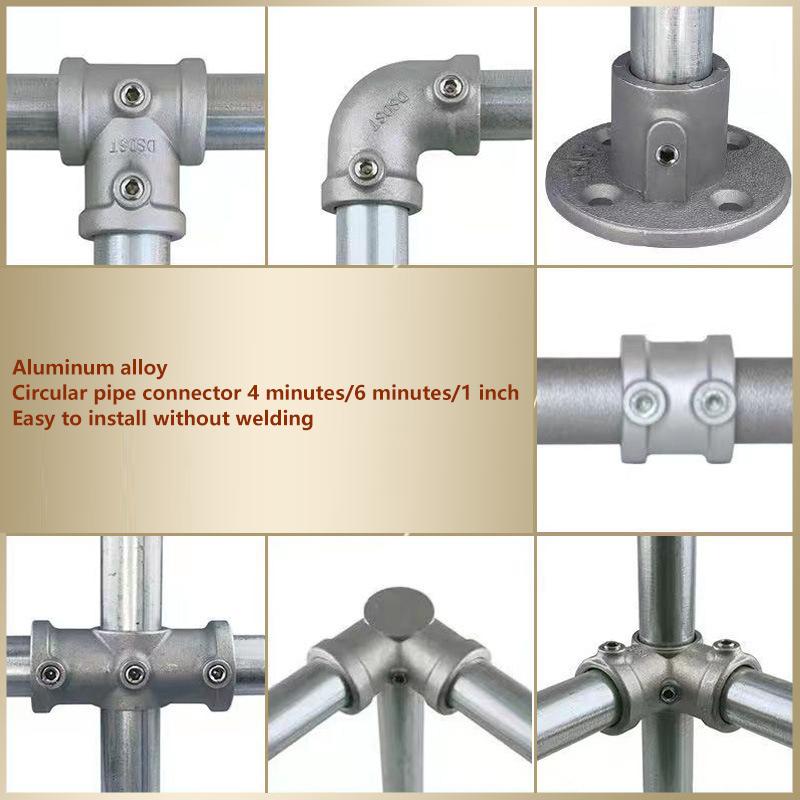 25Mm Aluminum Alloy Connector Elbow Tee Base Flat Three-Dimensional Fitting Connection Fastener Steel Tube Shelf Parts