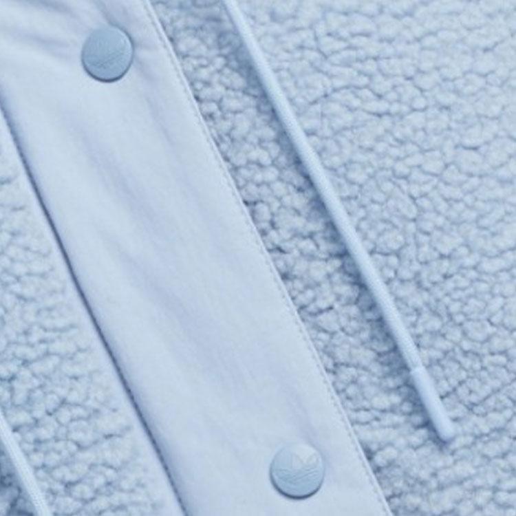 Adidas Originals Solid Color Embroidered Logo Zip-Up Stand Collar Jacket Women Jacket Blue HY1374