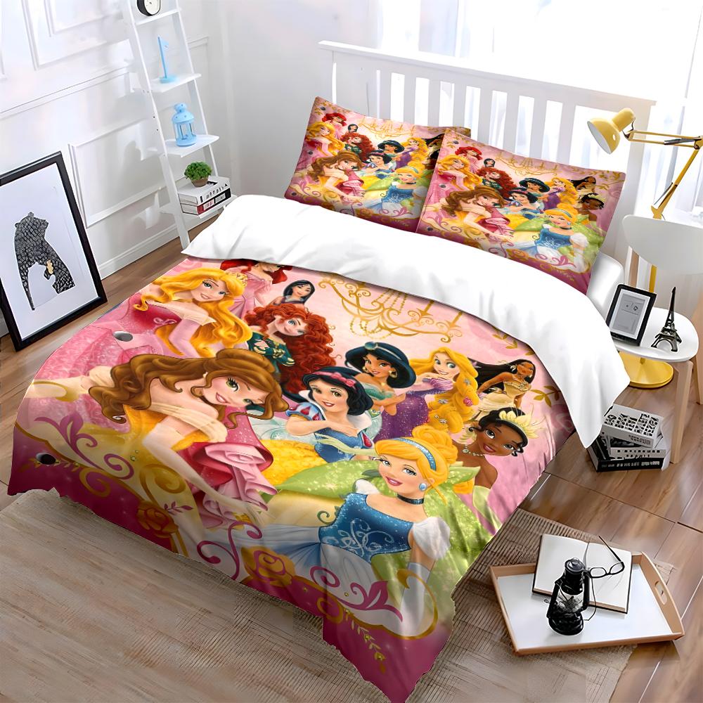 Princess-Themed Bedding Set for Kids Bedding set (1 duvet cover, 2 pillowcases, duvet not included)