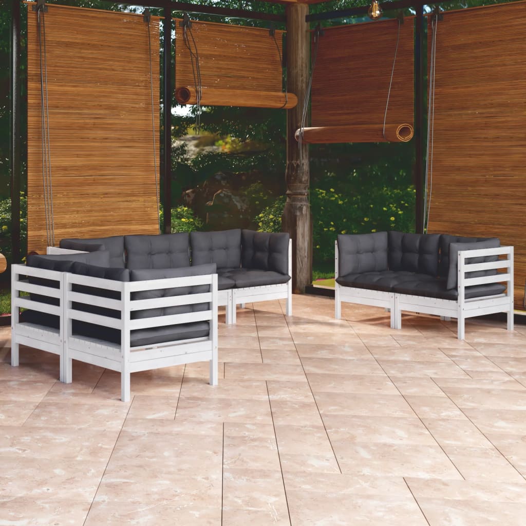 7 Piece Garden Lounge Set with Cushions Solid Pine Wood