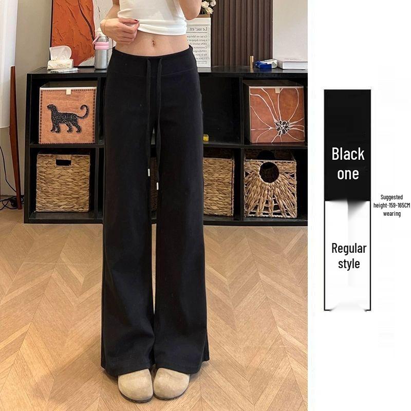 Women's Gray High Waist Petite Wide Leg Sweatpants - Slimming, Loose, Casual for Spring, Summer, and Autumn 2026