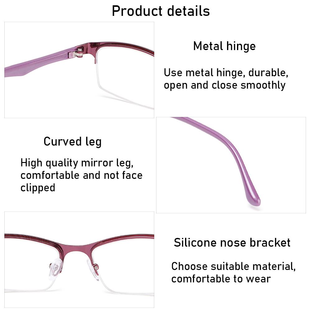 Classic Half Frame Myopia Glasses Unsex Metal Frame Business Myopia Glasses Prescription Glasses -1.0 -1.5 -2.0 -2.5 -3.0 -3.5