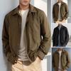Cappotto da uomo con revers, manica lunga, tinta unita, abbottonatura, giacca, primavera, autunno, stile retrò casual, capospalla