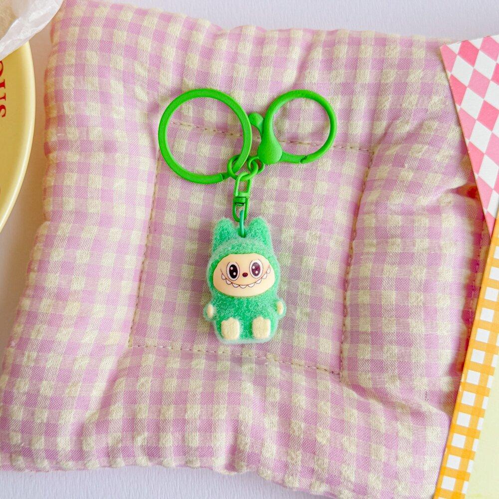 Flocking Keychain Cute 4CM Rabub Plush Pendant Cute Bag Pendant Keychain