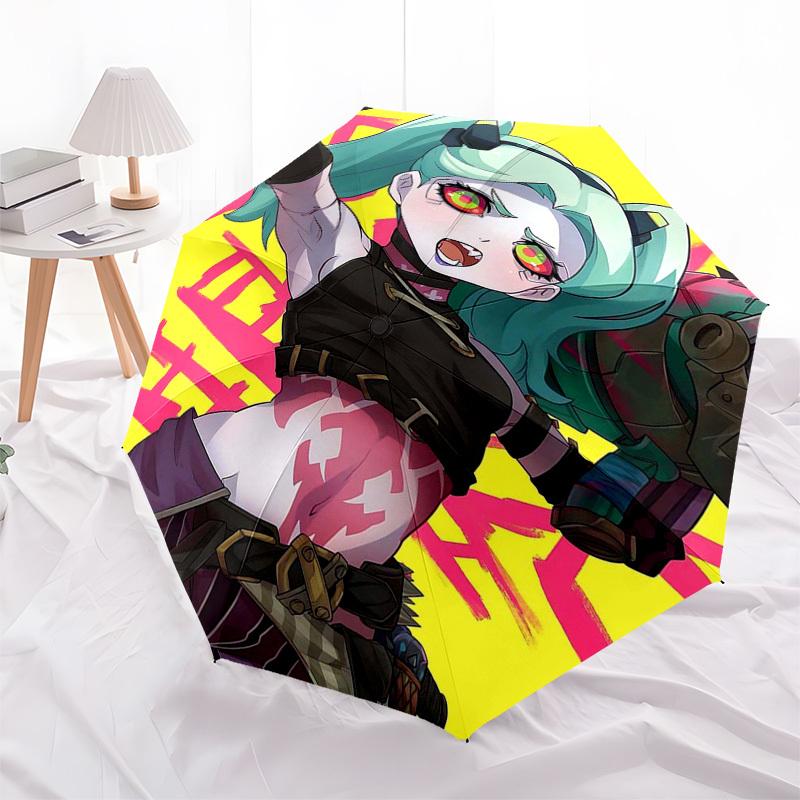 1pz Ombrello da Esterno con Design di Personaggio Anime - Apertura/Chiusura Automatica, Design Portatile a 3 Pieghe, Telaio in Ferro a 8 Stecche - Regalo Perfetto per i Fan, T