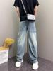 2025 Autumn High Street Loose Straight-Leg Jeans: Versatile Washed Punk Trousers