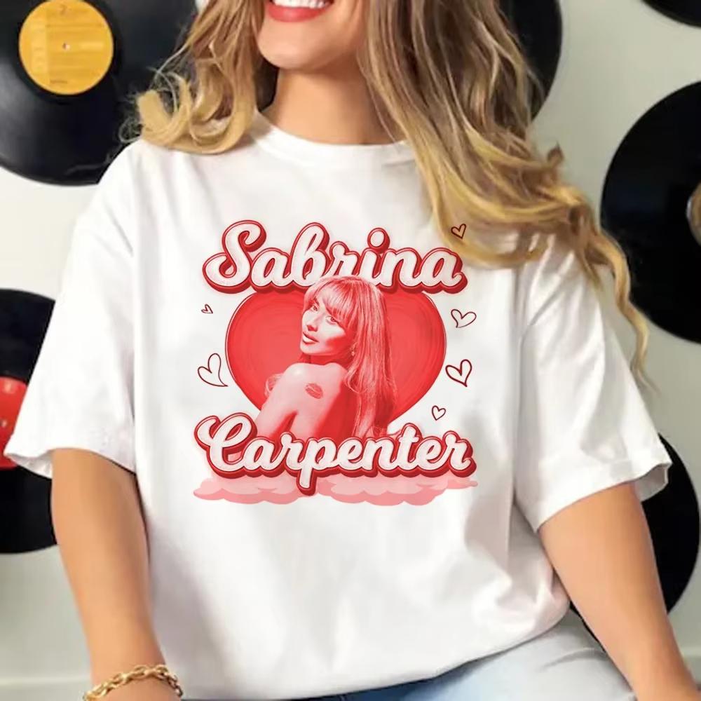 Sabrina Carpenter Shirt Women Graphic Manga Harajuku Top Female Funny Anime Clothes Oversized Casual Streetwear Short Sleeve Summer Fashion Unisex Tee