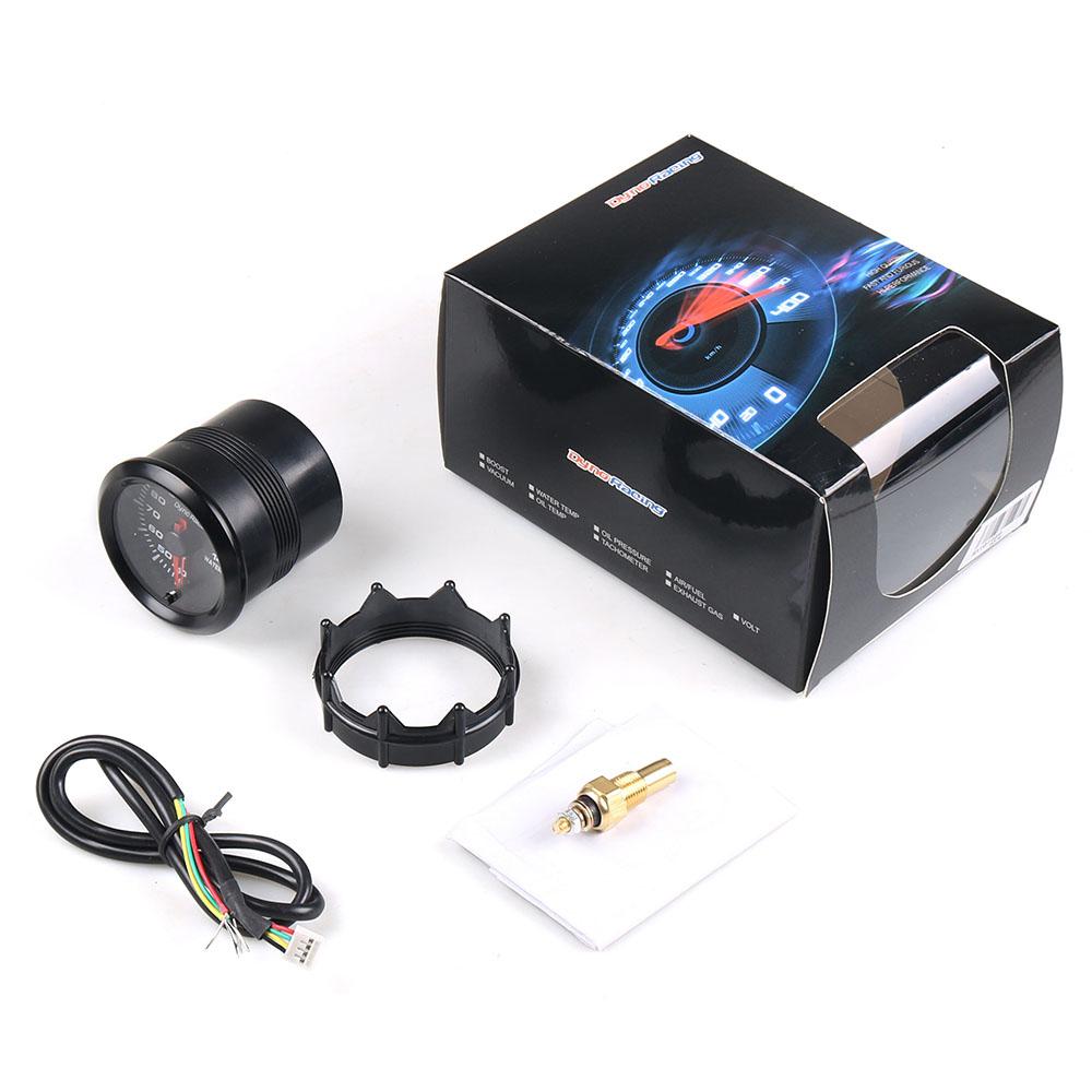 Dynoracing 2" 52mm 7 Colors LED Car Water Temp Gauge 40-140 Celsius Water Temperature Meter High Speed Motor With Sensor