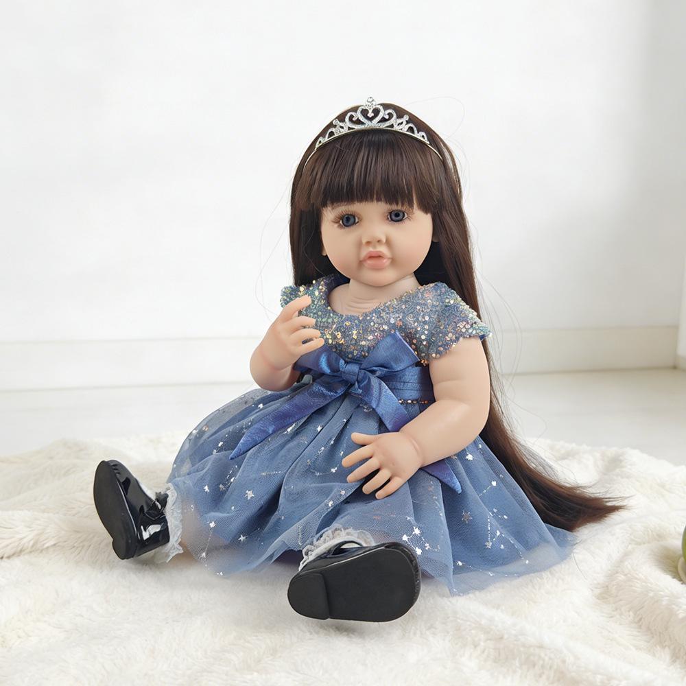 Realistic 55cm Washable Silicone Princess Reborn Doll for Kids 55cm Nude Doll (No Clothes)