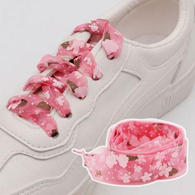 1 Pair Snow Yarn Printing Shoelaces Ultra-thin Sports Sneaker Shoelace Transparent Women Strings