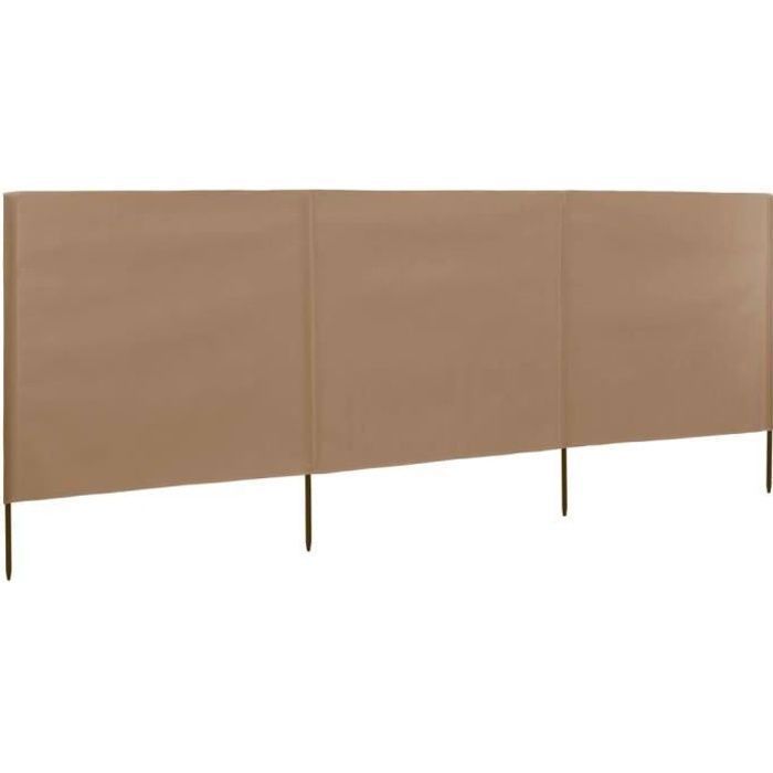 VidaXL Paravent 3 panneaux Tissu 400 x 120 cm Taupe