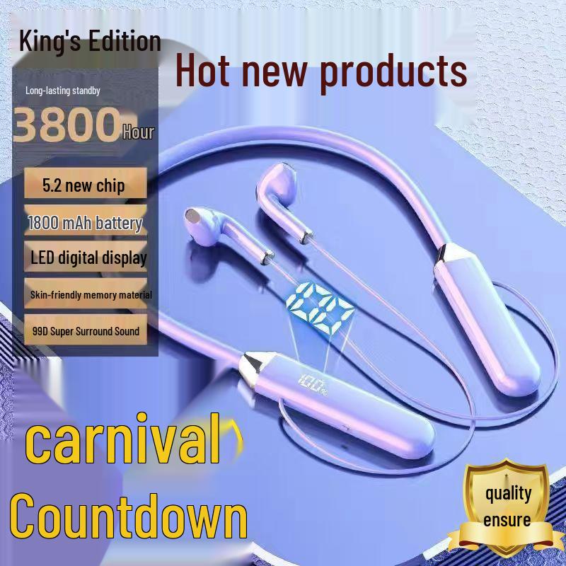 Wireless Sports Neckband Bluetooth Headphones with Long Battery Life, Universal Fit, Non-Slip Design