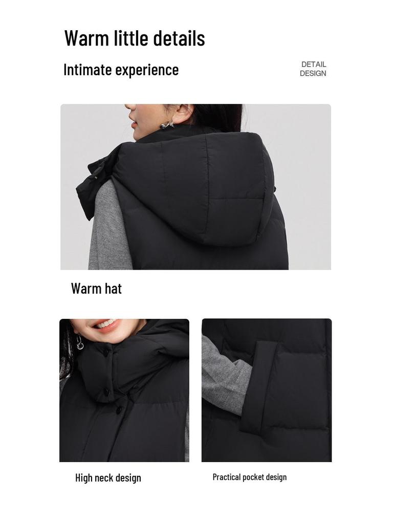 Damen Stilvolle Echte Daunenweste - Warme Kurze Winter-Oberbekleidung