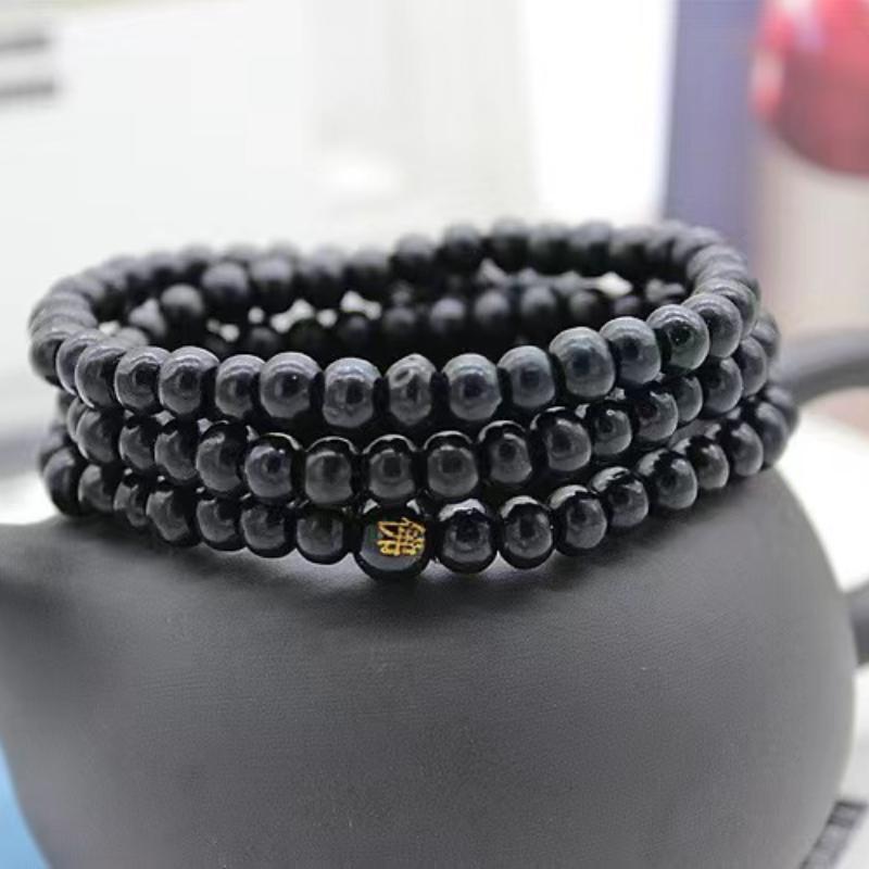 6mm Natural Sandalwood Buddhist Buddha Meditation 108 Beads Wood Prayer Bead Mala Bracelet Women Men Jewelry