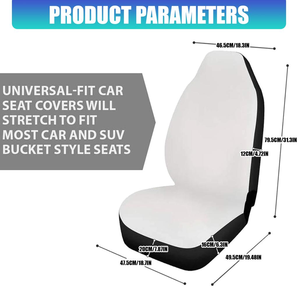 Coprisedili Protettori Antiscivolo Elasticizzati per Auto con Stampe di Lupi 3D e Imbottitura in Spugna per Berlina Comfort 1 Paio
