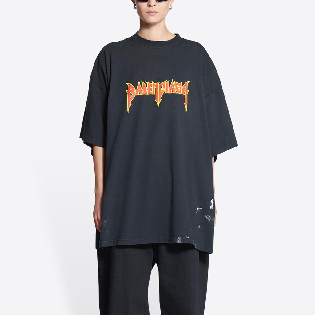 Balenciaga T-Shirts Men's Black Crew Neck Moderate 694576TMV880105
