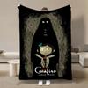 Anime Movie Coraline Card HD Cartoon Plush Blanket for Bed Sofa Soft Flannel Throw Fluffy Children Picnic Blankets Kids Gift