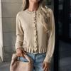TIFICY Women's Fashion Casual Fall Winter Solid Color Print Long Sleeve O-Neck Sweaters
