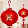 Flocking Cloth Chinese Lantern Red Color Waterproof New Year Decoration With Tassel 3D Puzzle Spring Festival Lantern New Year