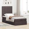Ottoman Bed with Mattress Dark Brown 100 X 200 Cm Fabric