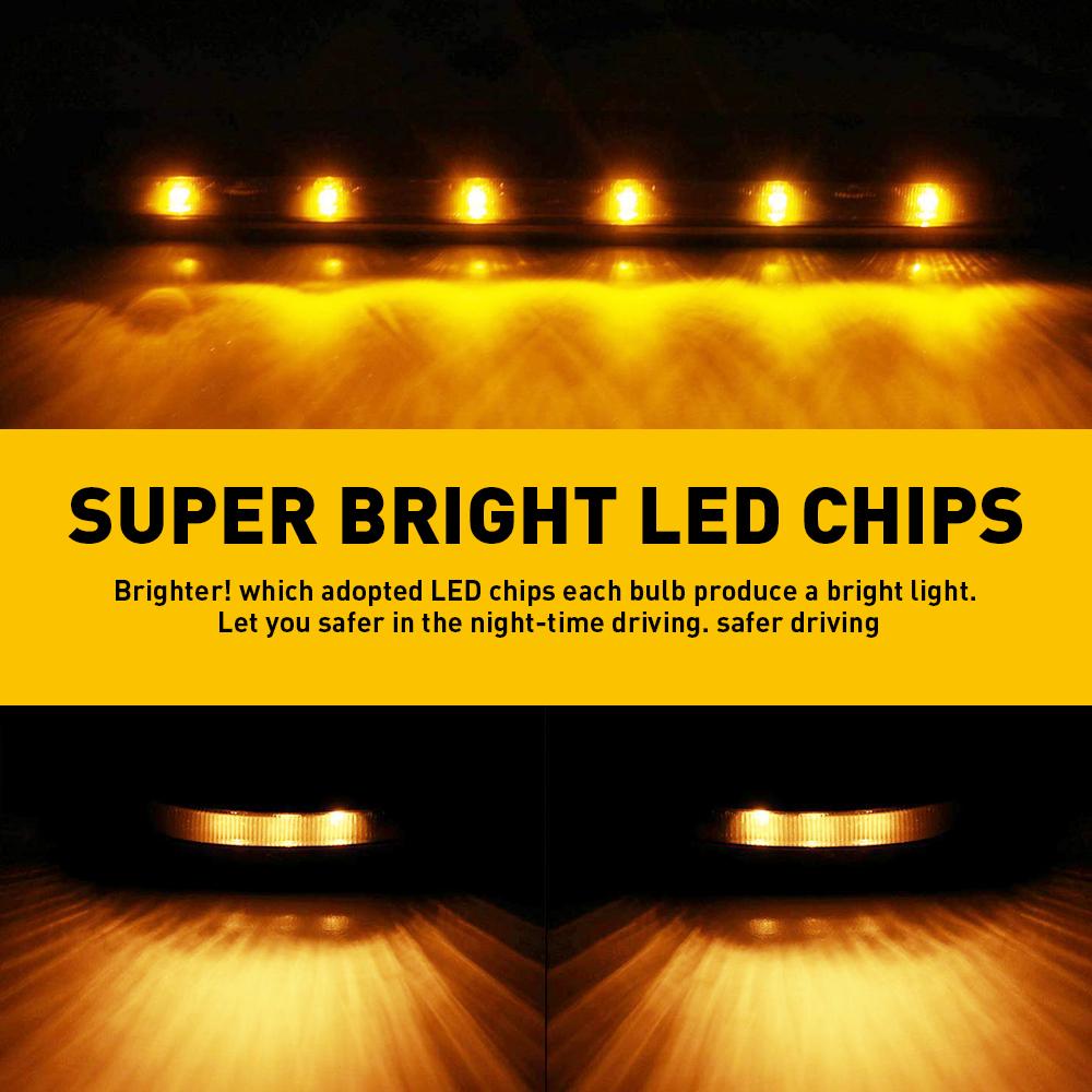 Silverado Sierra 2500HD 3500HD Chevy GMC 1500 2500 3500 2021 2020 2019 2018 2017 İçin 3 Adet Kehribar LED Kabin Tavan İşaret Lambası Montajı