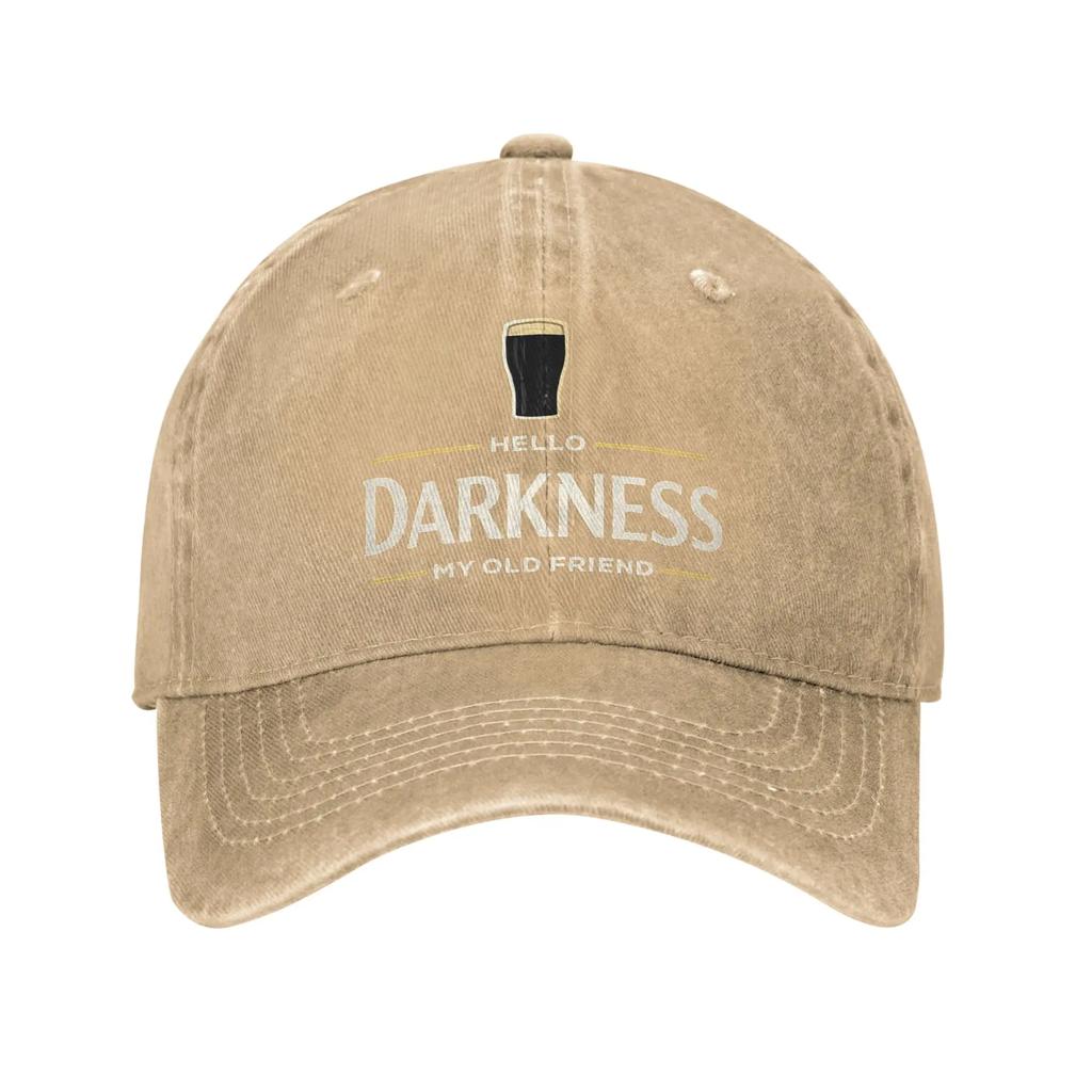 Hello Darkness My Old Friend Irish Beer Washed Baseball Cap Vintage Sun Trucker Hat Summer Men Women Outdoor Gym Snapback Cap