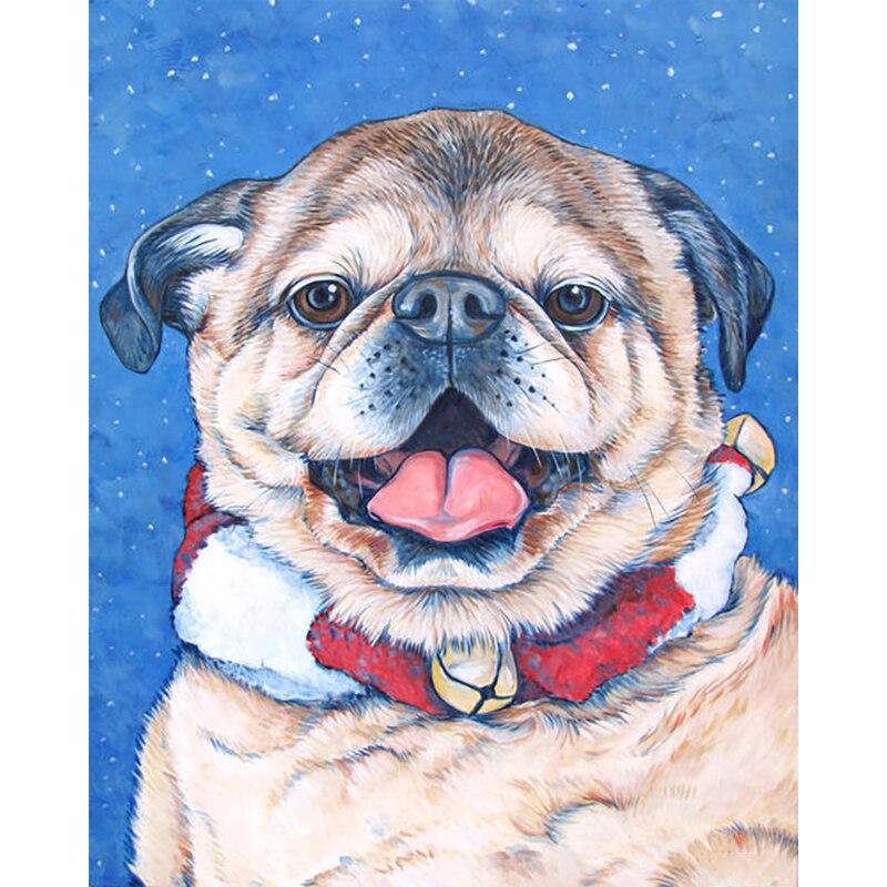 Neues 5D-Diamant-Gemälde zum Selbermachen, Ölgemälde, Hund, Diamant-Stickerei, Strasssteine, Kunsthandwerk, kompletter runder Bohrer, Heimdekoration, Kunst-Geschenk