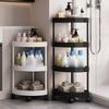 Triangular Corner Storage Rack, Bathroom & Organizer, Wheeled Multi-Layer Storage for Small Spaces & Storage