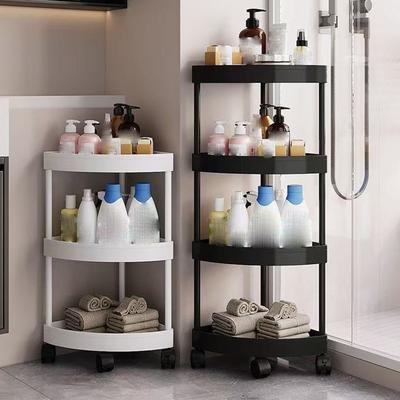 Étagère de Rangement d'Angle Triangulaire, Salle de Bain et Organisateur, Multi-Niveaux à Roulettes pour Petits Espaces et Rangement