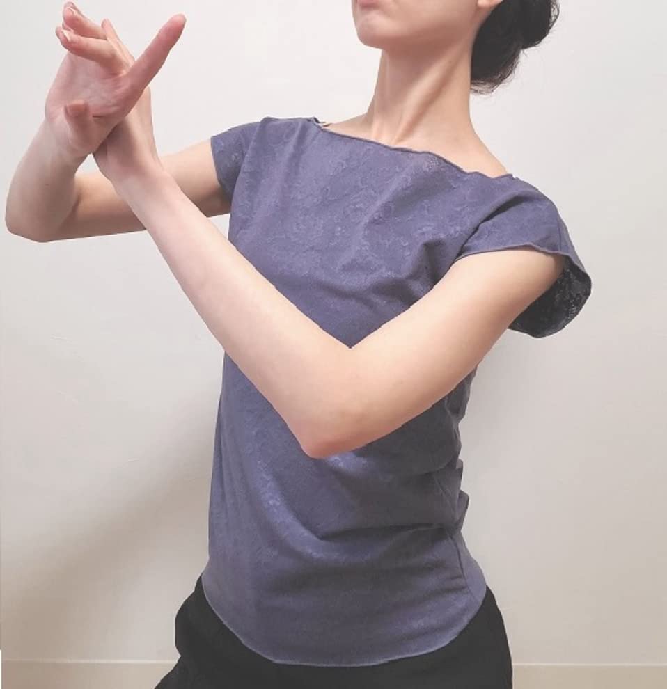 Baleto specializuota parduotuvė Mignon trumpomis rankovėmis viršutinė dalis baletui ir sportiniams šokiams Pagaminta iš tampraus audinio Prancūziškas dydis Levandų spalvos Šokis, Japonija, 2 krypčių audinys, nėriniuotas