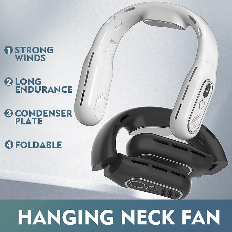 

Bladeless Neck Fan 2000mAh Personal Fan with 3 Wind Speed LED Battery Display White