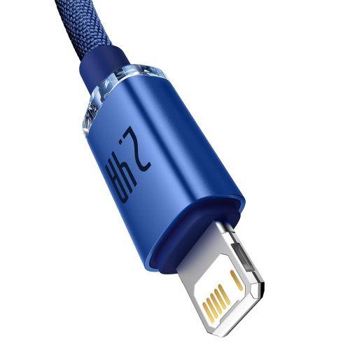Cable Baseus  Baseus Crystal Shine Series Cable USB Cable for Fast Charging and Data Transfer USB Type A - Lightning 2.4A 1.2m Blue (CAJY000003)