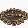 No Smoking Sign Plate Elegant Metal Warning Plaque for Home, Office, or Business Use Stylish Decorative Signage Clear Engraving