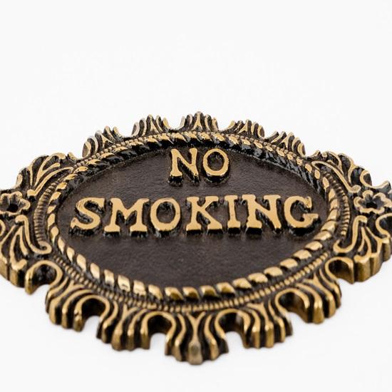 No Smoking Sign Plate Elegant Metal Warning Plaque for Home, Office, or Business Use Stylish Decorative Signage Clear Engraving