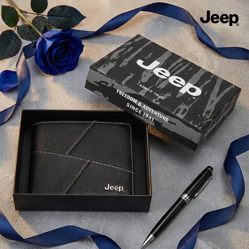 JEEP Men s Leather Bi-Fold Wallet with Card Holder