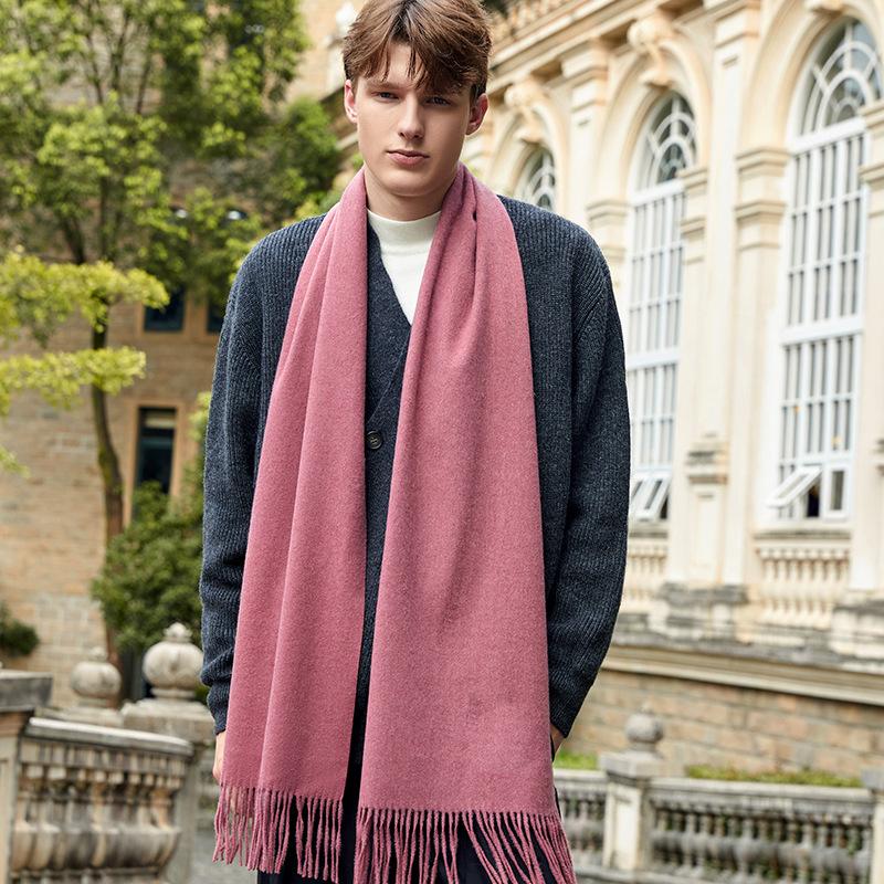Men's Solid Color Scarf Autumn and Winter New Versatile Wool Scarf Korean Atmosphere Cashmere Scarf Women's Winter Warmth