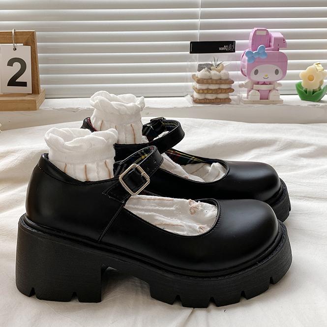 Fashion 2024 New Women Elegant Shallow Comfortable Mary Janes Shoes Baotou Simple Platform Lolita Heeled Shoes Women Shoes for Women