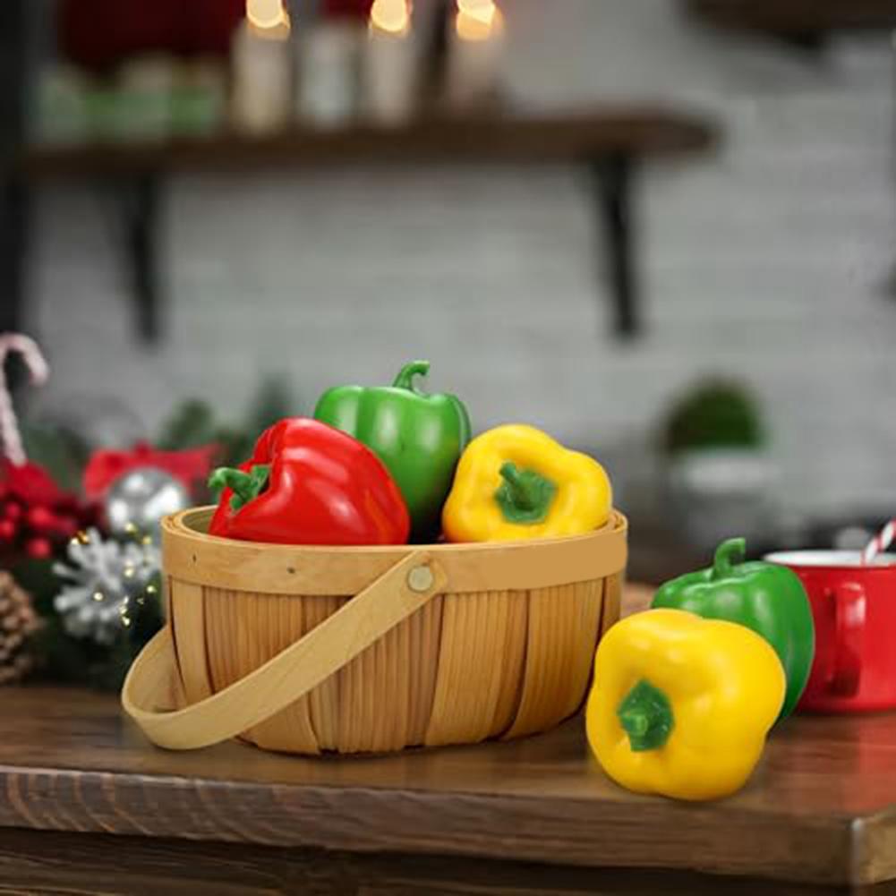 Realistic 6 Pcs Artificial Chili Peppers Simulation Chili Artificial Pepper Fake Vegetables Decoration For Home Kitchen Wall