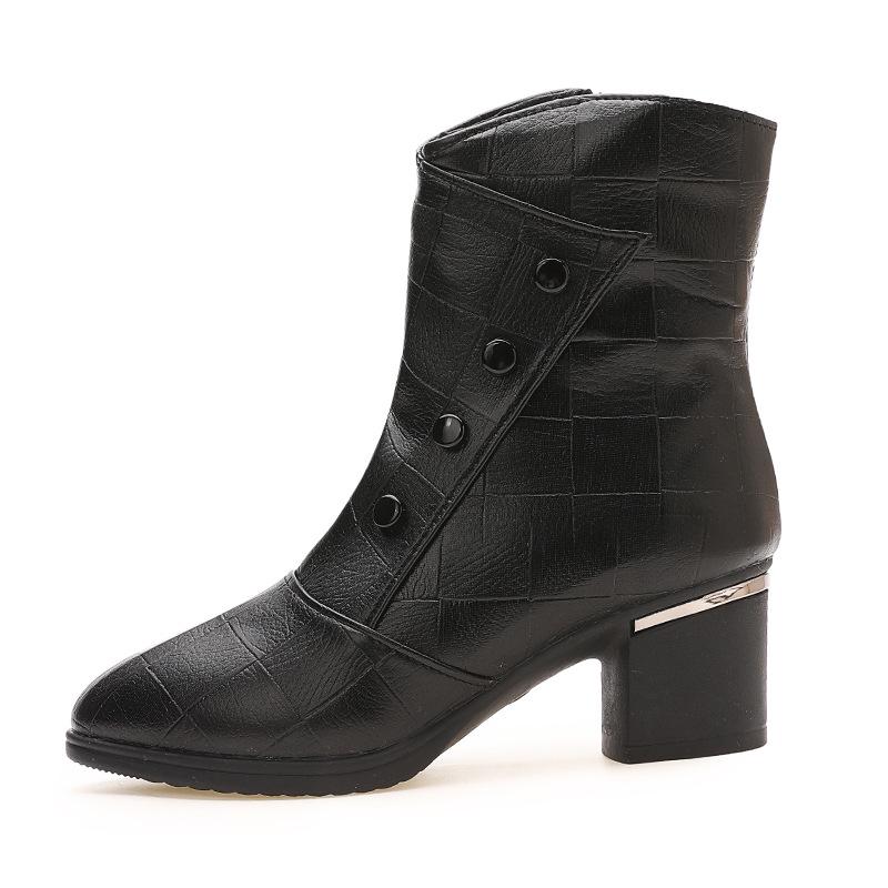 2024 Bestseller Damen Mittelhohe Weiche Leder Mittelhohe Martin Boots - Herbst/Winter Mode